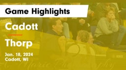 Cadott  vs Thorp  Game Highlights - Jan. 18, 2024