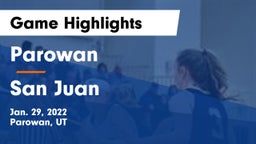 Parowan  vs San Juan  Game Highlights - Jan. 29, 2022