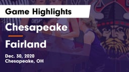 Chesapeake  vs Fairland  Game Highlights - Dec. 30, 2020