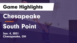 Chesapeake  vs South Point  Game Highlights - Jan. 4, 2021