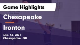 Chesapeake  vs Ironton  Game Highlights - Jan. 14, 2021