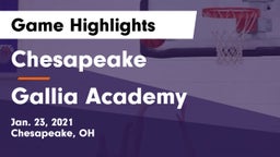Chesapeake  vs Gallia Academy Game Highlights - Jan. 23, 2021