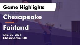 Chesapeake  vs Fairland  Game Highlights - Jan. 25, 2021
