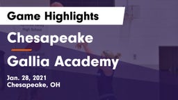 Chesapeake  vs Gallia Academy Game Highlights - Jan. 28, 2021