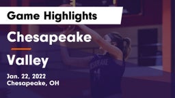 Chesapeake  vs Valley  Game Highlights - Jan. 22, 2022