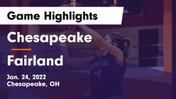 Chesapeake  vs Fairland  Game Highlights - Jan. 24, 2022