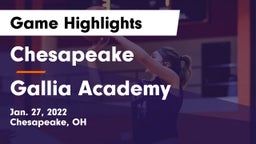 Chesapeake  vs Gallia Academy Game Highlights - Jan. 27, 2022