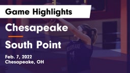 Chesapeake  vs South Point  Game Highlights - Feb. 7, 2022