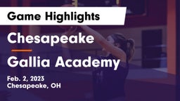 Chesapeake  vs Gallia Academy Game Highlights - Feb. 2, 2023