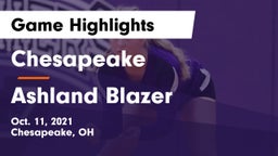 Chesapeake  vs Ashland Blazer  Game Highlights - Oct. 11, 2021