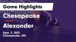 Chesapeake  vs Alexander  Game Highlights - Sept. 3, 2022