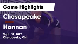 Chesapeake  vs Hannan Game Highlights - Sept. 10, 2022