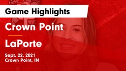 Crown Point  vs LaPorte  Game Highlights - Sept. 22, 2021