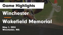 Winchester  vs Wakefield Memorial  Game Highlights - May 1, 2024