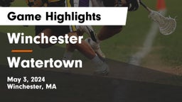 Winchester  vs Watertown  Game Highlights - May 3, 2024