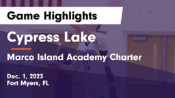 Cypress Lake  vs Marco Island Academy Charter  Game Highlights - Dec. 1, 2023