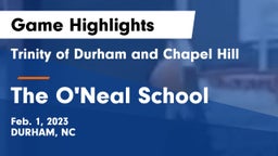 Trinity of Durham and Chapel Hill vs The O'Neal School Game Highlights - Feb. 1, 2023