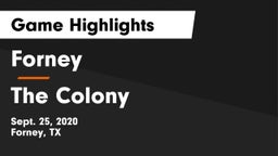 Forney  vs The Colony  Game Highlights - Sept. 25, 2020