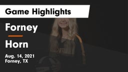 Forney  vs Horn Game Highlights - Aug. 14, 2021