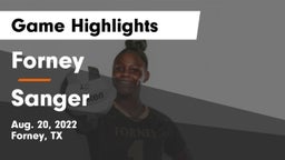 Forney  vs Sanger  Game Highlights - Aug. 20, 2022