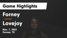 Forney  vs Lovejoy  Game Highlights - Nov. 7, 2023