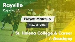 Matchup: Rayville  vs. St. Helena College & Career Academy 2016