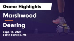 Marshwood  vs Deering  Game Highlights - Sept. 13, 2022