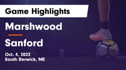 Marshwood  vs Sanford  Game Highlights - Oct. 4, 2022