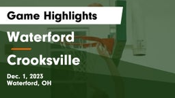 Waterford  vs Crooksville  Game Highlights - Dec. 1, 2023