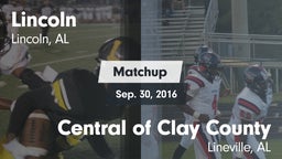 Matchup: Lincoln  vs. Central  of Clay County 2016