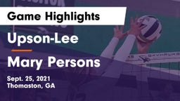 Upson-Lee  vs Mary Persons  Game Highlights - Sept. 25, 2021