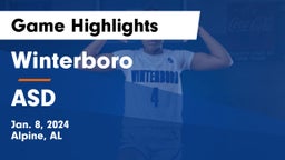 Winterboro  vs ASD Game Highlights - Jan. 8, 2024