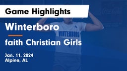 Winterboro  vs faith Christian Girls Game Highlights - Jan. 11, 2024