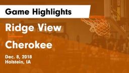 Ridge View  vs Cherokee  Game Highlights - Dec. 8, 2018