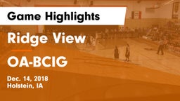 Ridge View  vs OA-BCIG Game Highlights - Dec. 14, 2018
