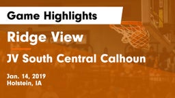 Ridge View  vs JV South Central Calhoun Game Highlights - Jan. 14, 2019