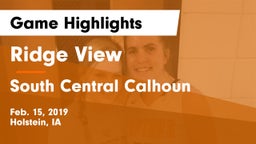 Ridge View  vs South Central Calhoun Game Highlights - Feb. 15, 2019