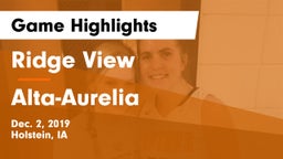 Ridge View  vs Alta-Aurelia  Game Highlights - Dec. 2, 2019