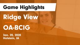 Ridge View  vs OA-BCIG  Game Highlights - Jan. 20, 2020