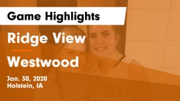 Ridge View  vs Westwood  Game Highlights - Jan. 30, 2020