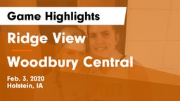 Ridge View  vs Woodbury Central  Game Highlights - Feb. 3, 2020