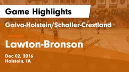 Galva-Holstein/Schaller-Crestland  vs Lawton-Bronson  Game Highlights - Dec 02, 2016