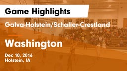 Galva-Holstein/Schaller-Crestland  vs Washington  Game Highlights - Dec 10, 2016