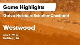 Galva-Holstein/Schaller-Crestland  vs Westwood  Game Highlights - Jan 6, 2017