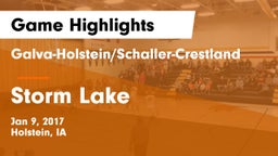 Galva-Holstein/Schaller-Crestland  vs Storm Lake  Game Highlights - Jan 9, 2017