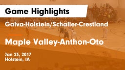 Galva-Holstein/Schaller-Crestland  vs Maple Valley-Anthon-Oto  Game Highlights - Jan 23, 2017