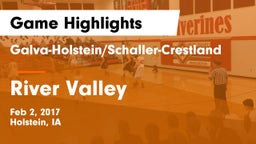 Galva-Holstein/Schaller-Crestland  vs River Valley  Game Highlights - Feb 2, 2017