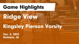 Ridge View  vs Kingsley Pierson Varsity Game Highlights - Jan. 3, 2022