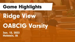 Ridge View  vs OABCIG Varsity Game Highlights - Jan. 13, 2022