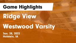 Ridge View  vs Westwood Varsity Game Highlights - Jan. 28, 2022